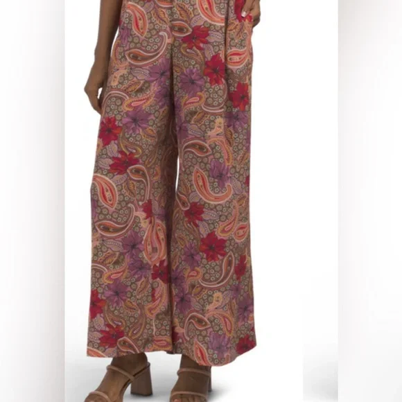 Johnny Was Silk Lioness Easy Pull on Pants Elastic Waist Size XL - Picture 2 of 10